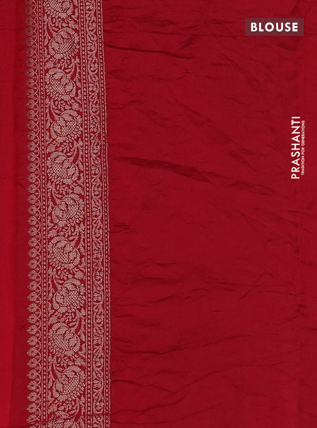 Chiniya silk saree purple and red with allover bandhani prints & zari weaves and zari woven border