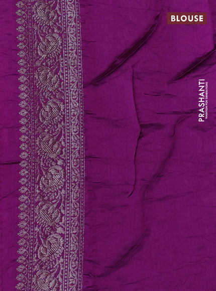 Chiniya silk saree pink and purple with allover bandhani prints & zari weaves and zari woven border