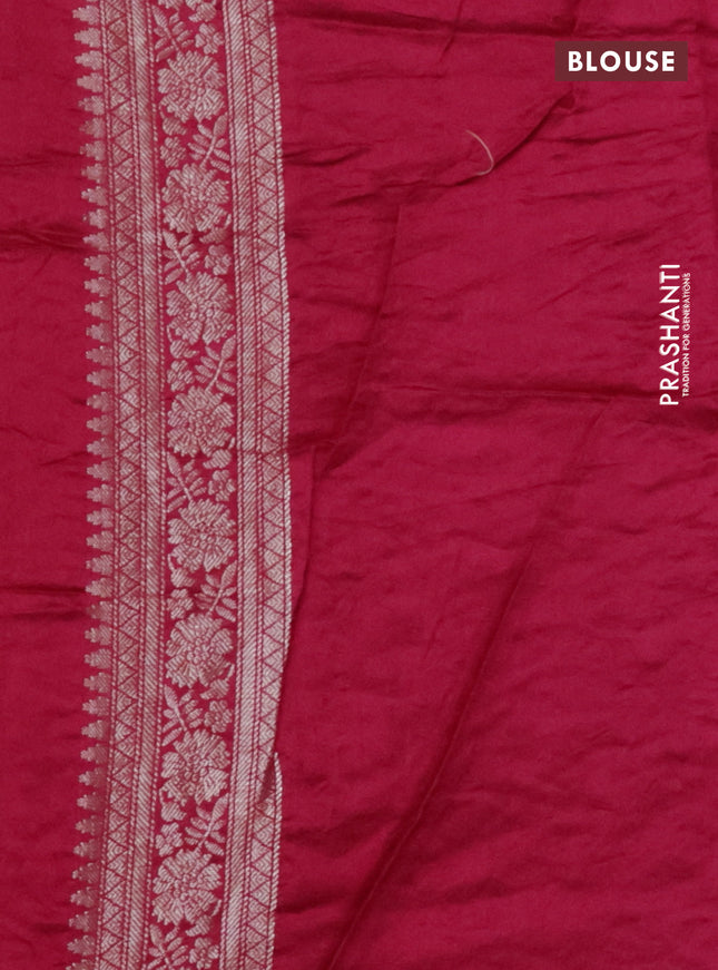 Chiniya silk saree purple and pink with allover bandhani prints & zari weaves and zari woven border