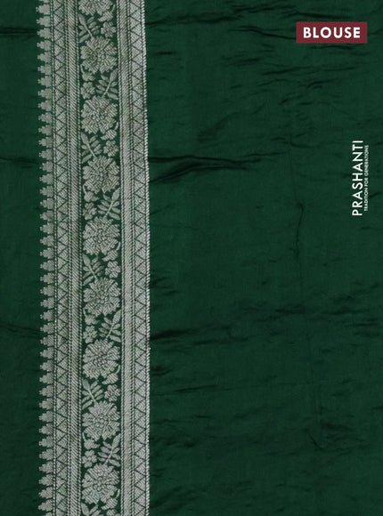 Chiniya silk saree red and green with allover bandhani prints & zari weaves and zari woven border
