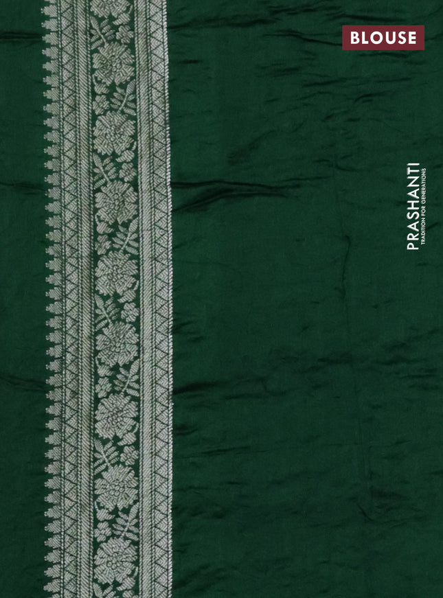 Chiniya silk saree red and green with allover bandhani prints & zari weaves and zari woven border