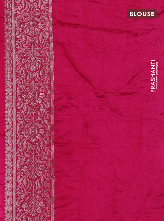 Chiniya silk saree purple and pink with allover bandhani prints & zari weaves and zari woven border