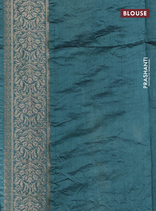 Chiniya silk saree pastel green shade with allover bandhani prints & zari weaves and zari woven border