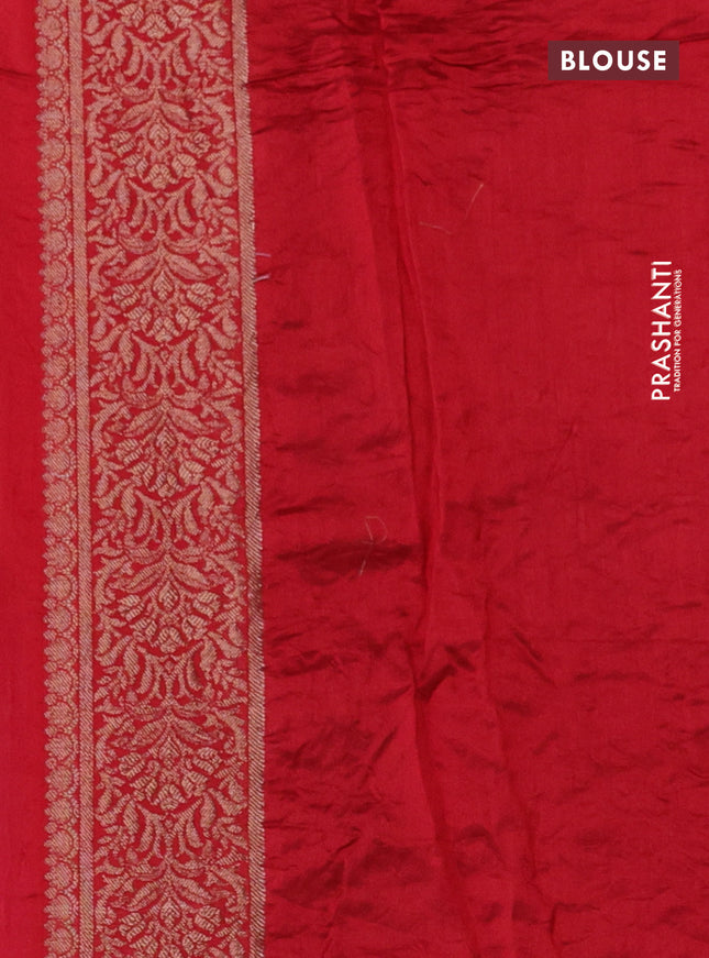Chiniya silk saree purple and red with allover bandhani prints & zari weaves and zari woven border