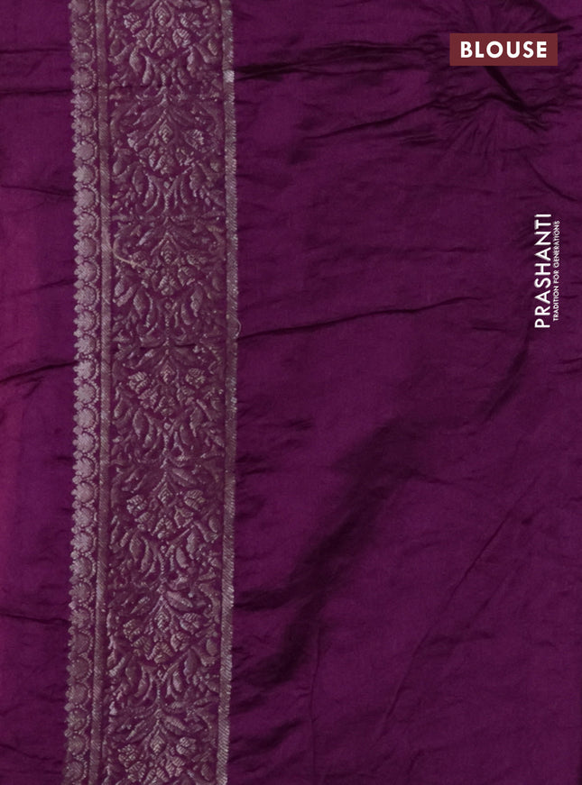 Chiniya silk saree pink and purple with allover bandhani prints & zari weaves and zari woven border