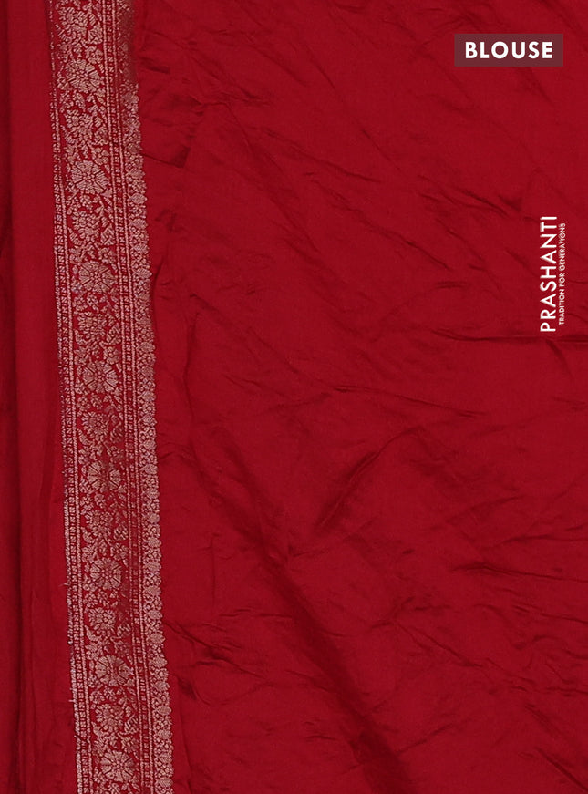 Chiniya silk saree wine shade and red with allover bandhani prints & zari weaves and zari woven border