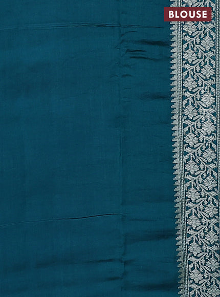 Chiniya silk saree pastel green and peacock green with allover zari weaves and zari woven border