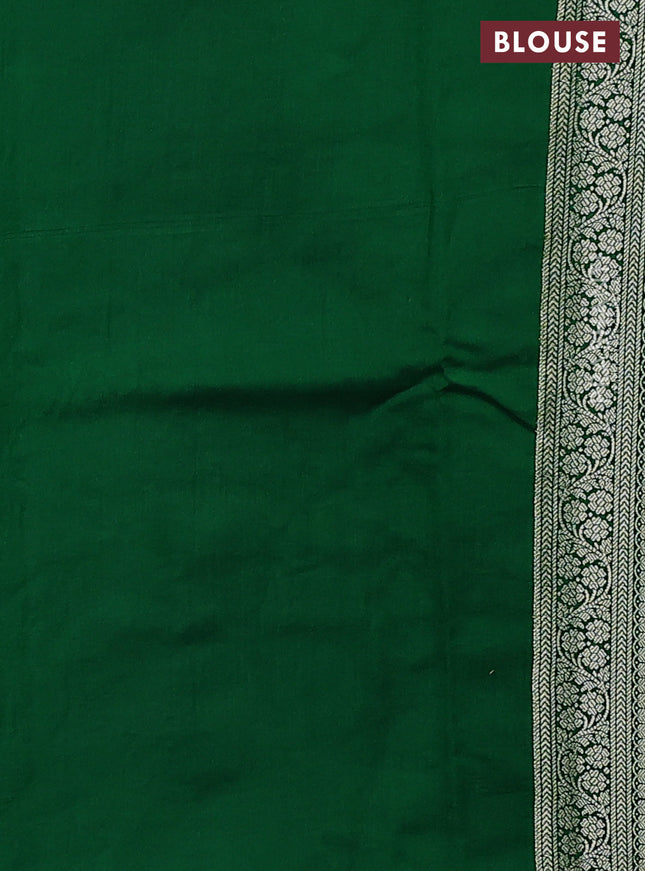 Chiniya silk saree pista green and green with allover zari weaves and zari woven border