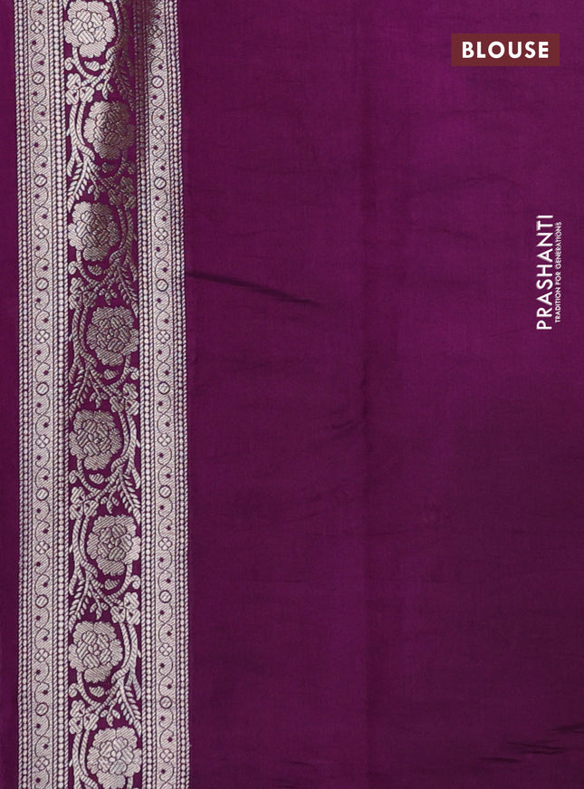 Chiniya silk saree mauve pink and wine shade with allover zari weaves and zari woven border