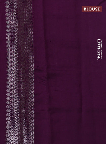 Chiniya silk saree mauve pink and deep wine shade with allover zari weaves and zari woven border