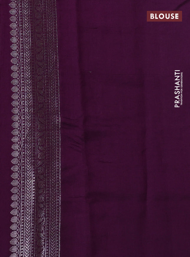 Chiniya silk saree mauve pink and deep wine shade with allover zari weaves and zari woven border