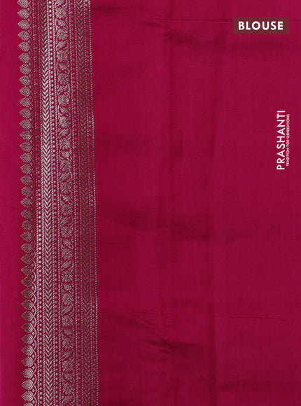 Chiniya silk saree baby pink and dark pink with allover zari weaves and zari woven border