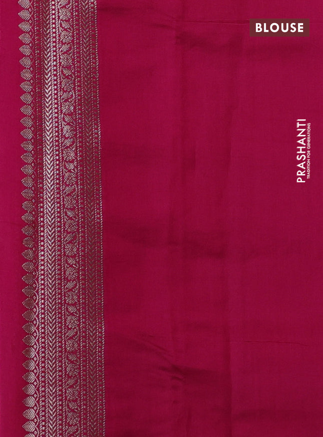 Chiniya silk saree baby pink and dark pink with allover zari weaves and zari woven border
