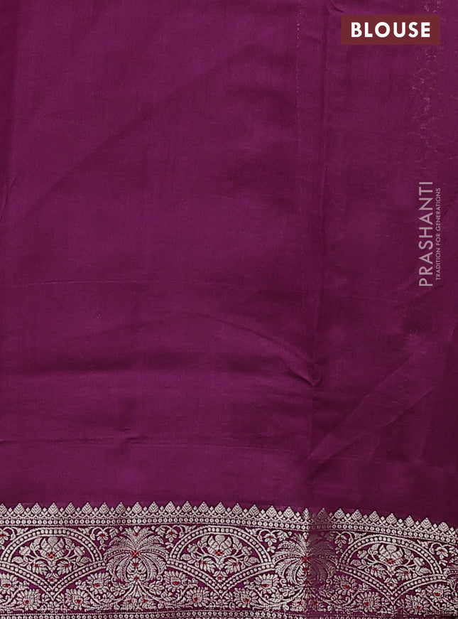 Chiniya silk saree pastel purple and magenta pink with zari woven buttas and zari woven border