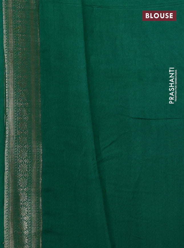 Chiniya silk saree light green and dark green with allover zari weaves and zari woven border