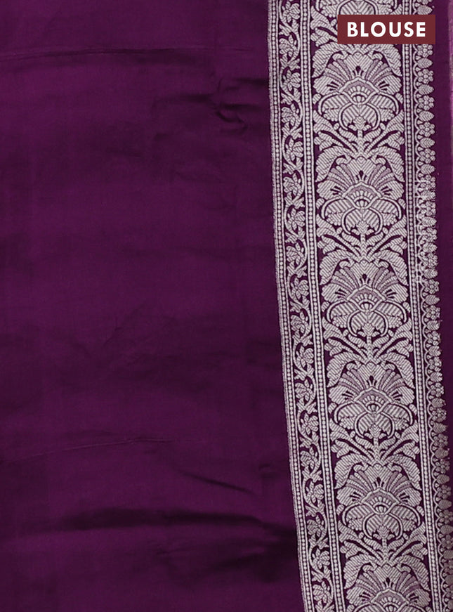 Chiniya silk saree mauve pink and wine shade with allover zari weaves and zari woven border