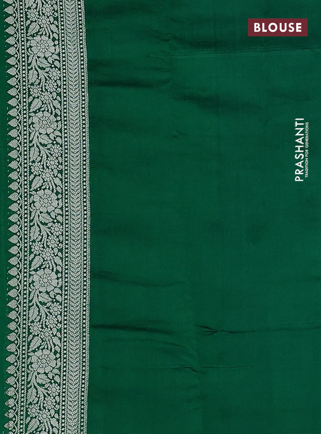 Chiniya silk saree light green and dark green with allover zari weaves and zari woven border