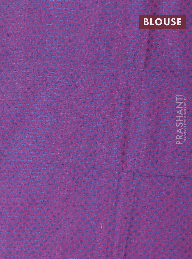 Chettinad cotton saree teal green and dark pink with thread woven buttas and thread woven border