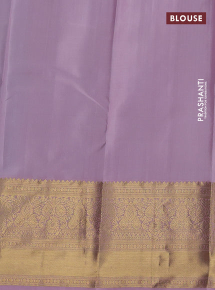 Pure kanchipuram silk saree teal blue and pastel pink with allover zari weaves and long rich zari woven border