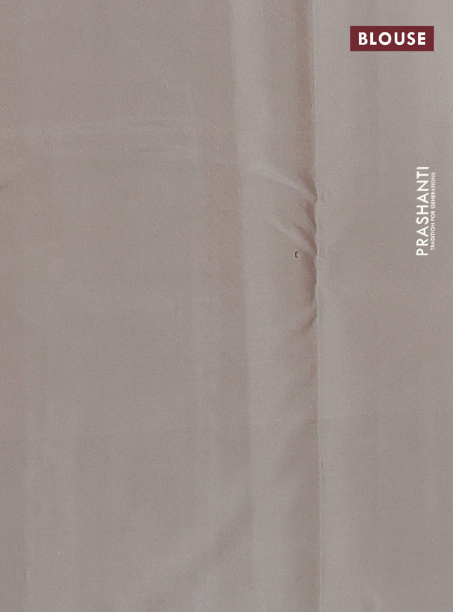 Pure kanchipuram silk saree red and grey shade with zari woven buttas and zari woven butta border