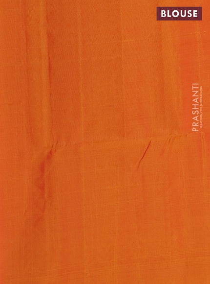 Kanchipuram soft silk saree red and dual shade of mustard yellow with zari woven buttas and zari woven butta border