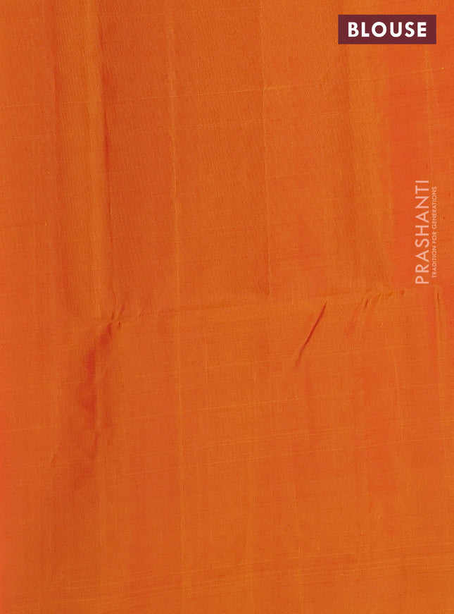 Kanchipuram soft silk saree red and dual shade of mustard yellow with zari woven buttas and zari woven butta border