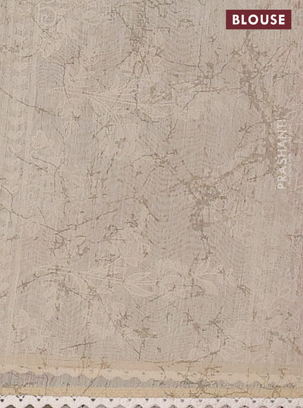 Semi chanderi saree pink and beige with allover ajrakh prints and embroidery pallu