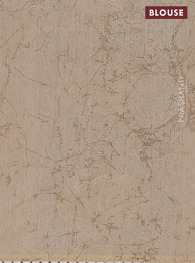 Semi chanderi saree yellow and beige with allover ajrakh prints and embroidery pallu