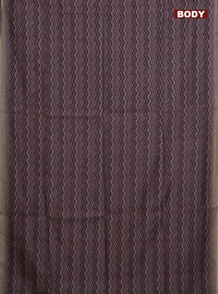 Semi chanderi saree brown and beige with allover ajrakh prints and embroidery pallu