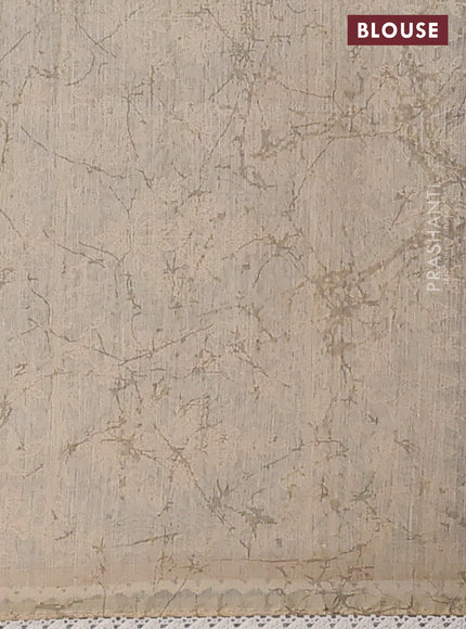 Semi chanderi saree grey black and beige with allover ajrakh prints and embroidery pallu