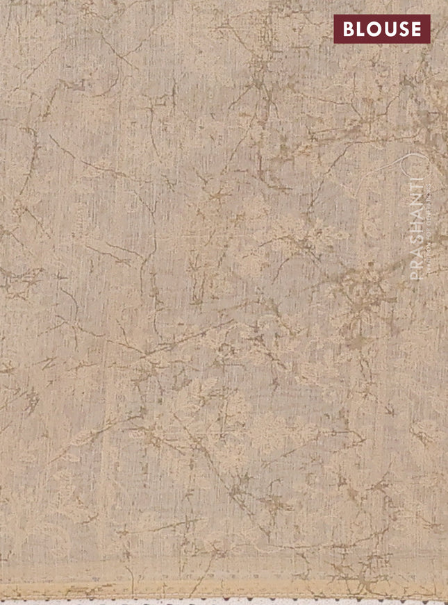 Semi chanderi saree rust shade and beige with allover ajrakh prints and embroidery pallu