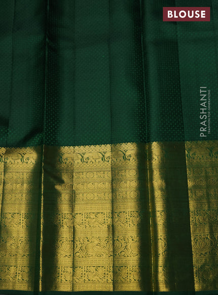 Pure kanchipuram silk lehenga light pink and green with allover zari woven floral brocade weaves and long rich zari woven border