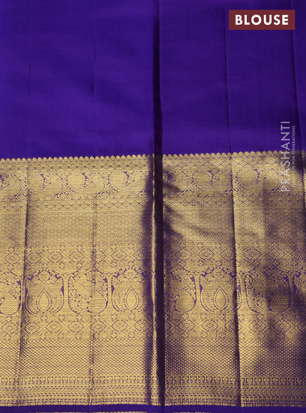 Pure kanchipuram silk lehenga light pink and blue with allover zari woven brocade weaves and long rich zari woven border