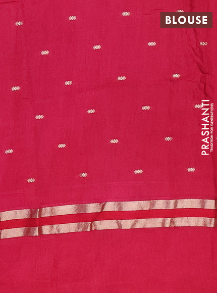 Semi chanderi saree Maroon with zari buttas and embroidery border