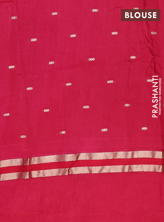 Semi chanderi saree Maroon with zari buttas and embroidery border