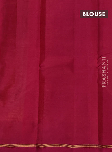 Pure kanchipuram silk saree dark mustard and maroon with plain body and zari woven simple border