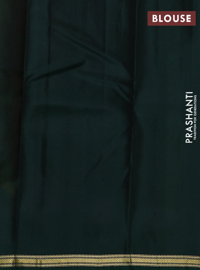 Pure kanchipuram silk saree yellow and green with zari woven buttas and zari woven border