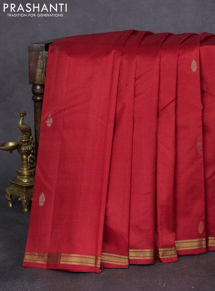 Pure kanchipuram silk saree red with zari woven buttas and zari woven border