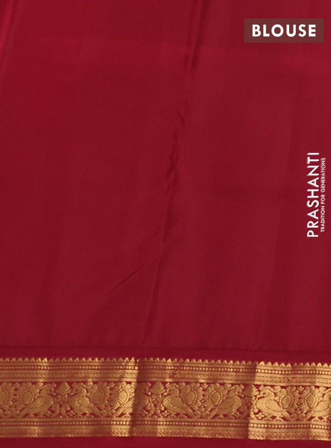 Pure kanchipuram silk saree yellow and maroon with zari woven buttas and annam zari wioven korvai border