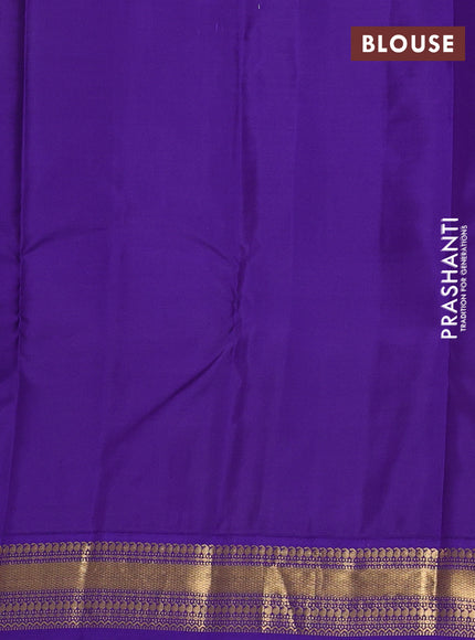 Pure kanchipuram silk saree teal green and blue with zari woven buttas and zari woven korvai border