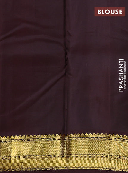 Pure kanchipuram silk saree maroon and coffee brown with allover zari weaves & buttas and zari woven korvai border