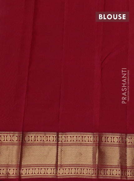 Pure kanchipuram silk saree pastel green shade and maroon with allover zari woven buttas and temple design zari woven border