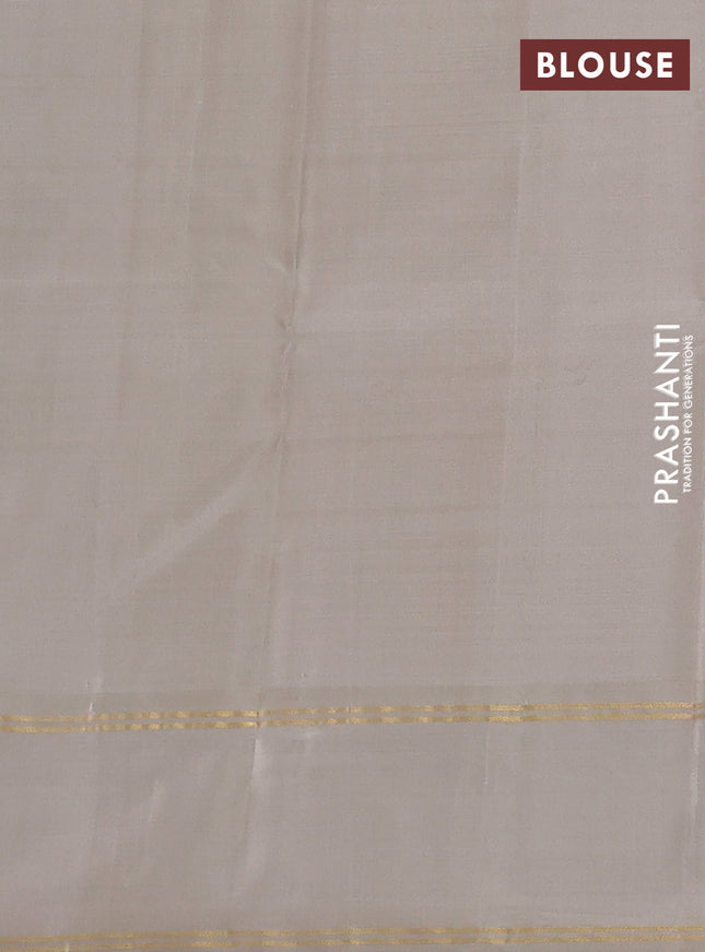 Pure kanchipuram silk saree dark green and elaichi green with zari woven buttas and rettapet zari woven border