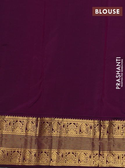 Pure kanchipuram silk saree teal shade and wine shade with zari woven buttas and rich zari woven border
