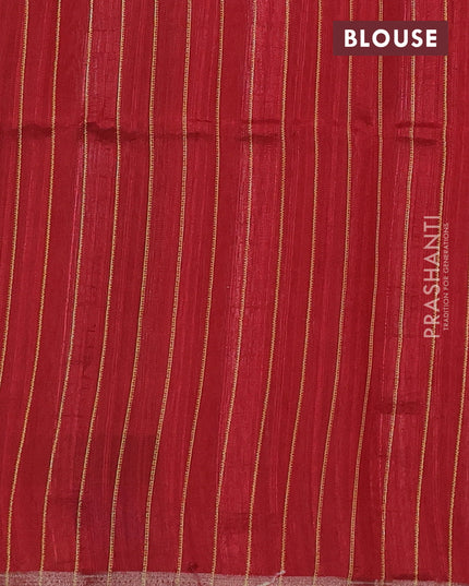 Chappa bhagalpuri saree cream and red with geometric butta prints and long printed border