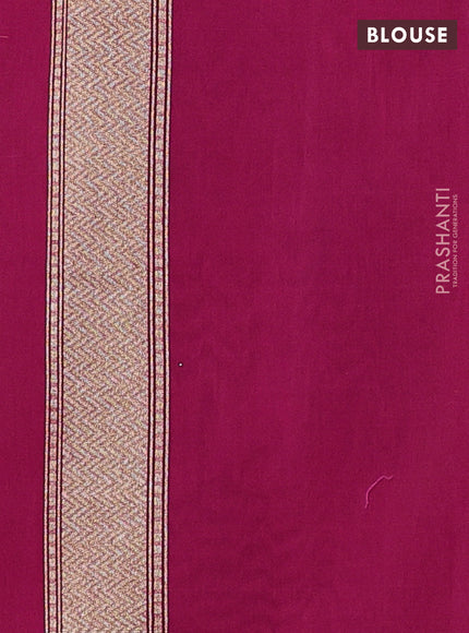 Banarasi silk cotton saree pink with allover zari weaves and zari woven border