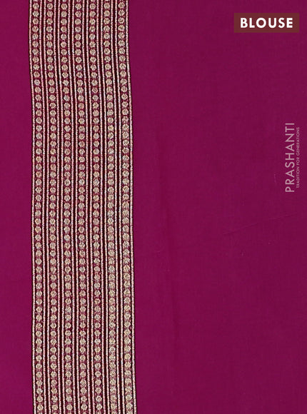 Banarasi silk cotton saree purple with allover zari weaves and zari woven border