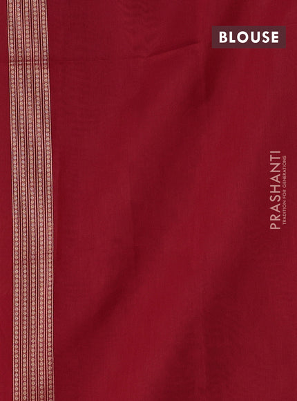 Banarasi silk cotton saree red with allover zari woven buttas and temple zari woven border