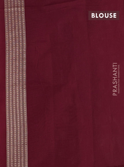 Banarasi silk cotton saree maroon with allover zari woven buttas and temple zari woven border