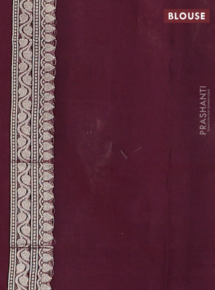 Banarasi silk cotton saree deep maroon with allover thread & zari woven buttas and zari woven border